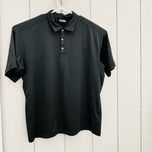 Nike Golf Polo Shirt Men’s XL Fit Dry Black Henley Waffle‎ knit ,Logo ,Stretchy